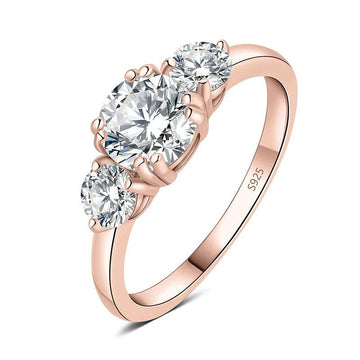 3 Stone D Colour 1.4ct Moissanite Diamonds Sterling Silver Wedding Engagement Rings for Women 18KGP Fine Jewellery